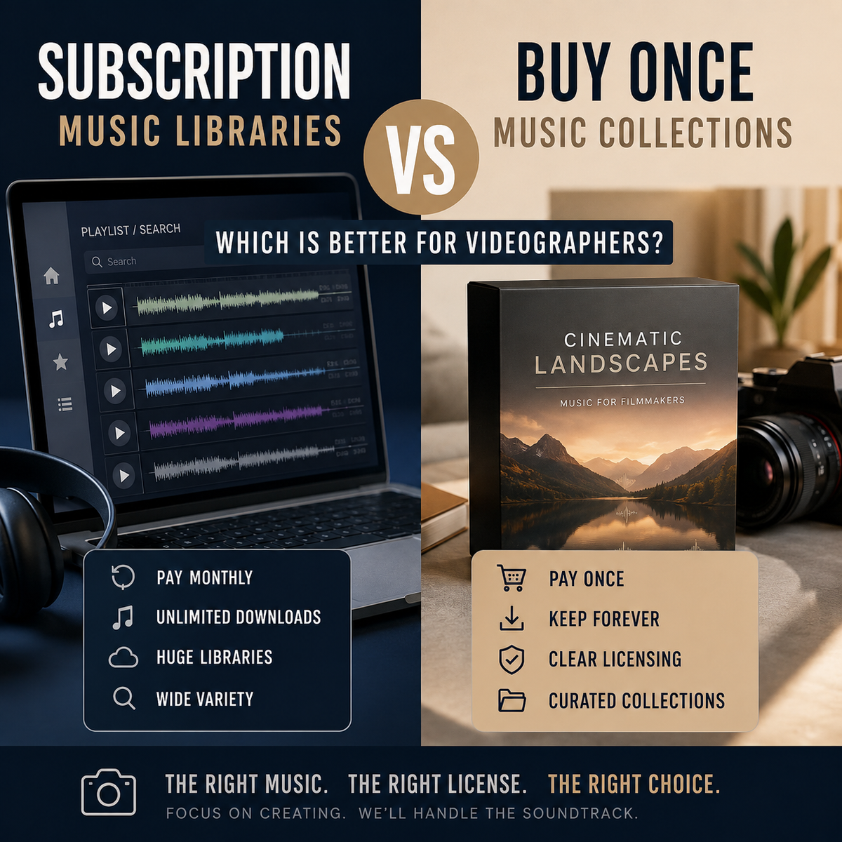 Subscription Music Libraries vs Buy Once Music: Which Is Better for Videographers?