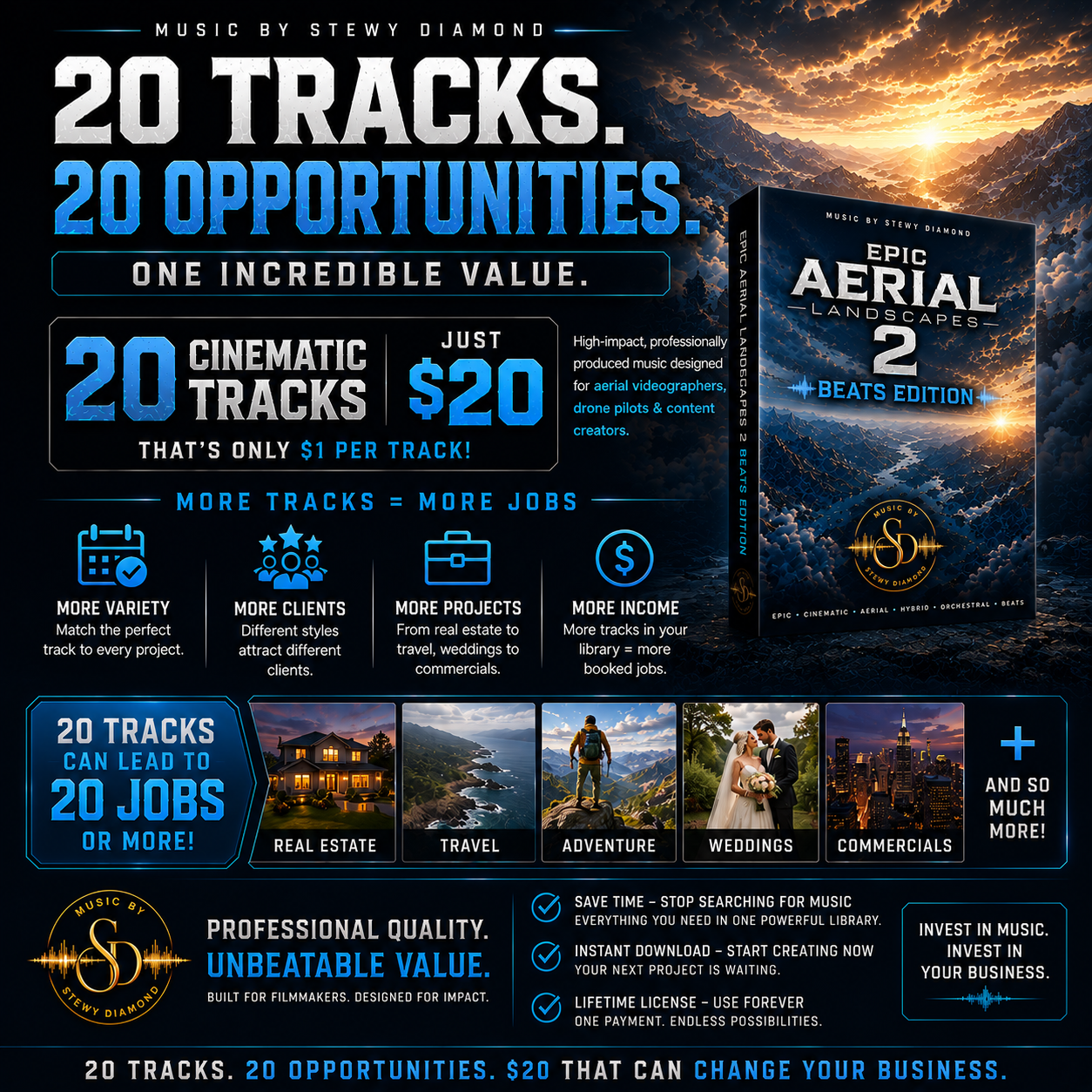 Epic Aerial Landscapes 2: Beats Edition | 20 Epic Cinematic Tracks For Drone Films, Travel Videos & Content Creators