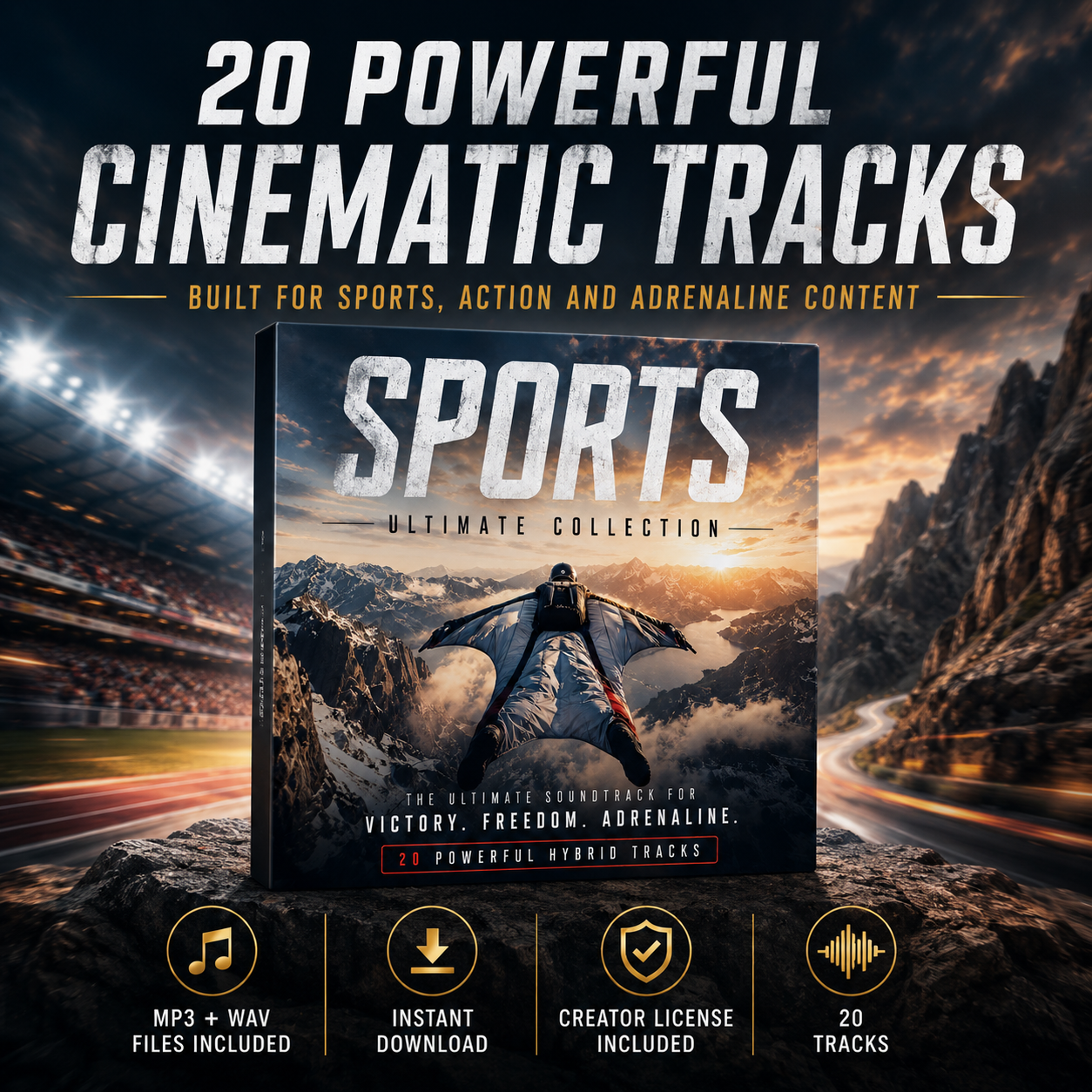 Sports & High Energy Music Collection, 20 Epic Cinematic Tracks for Sports Videos, Action Films & Adrenaline Content