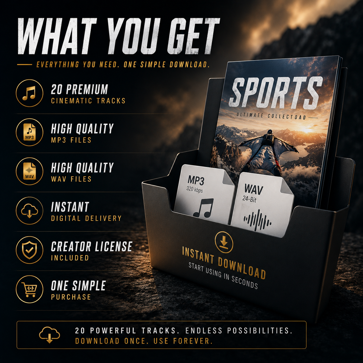 Sports & High Energy Music Collection, 20 Epic Cinematic Tracks for Sports Videos, Action Films & Adrenaline Content