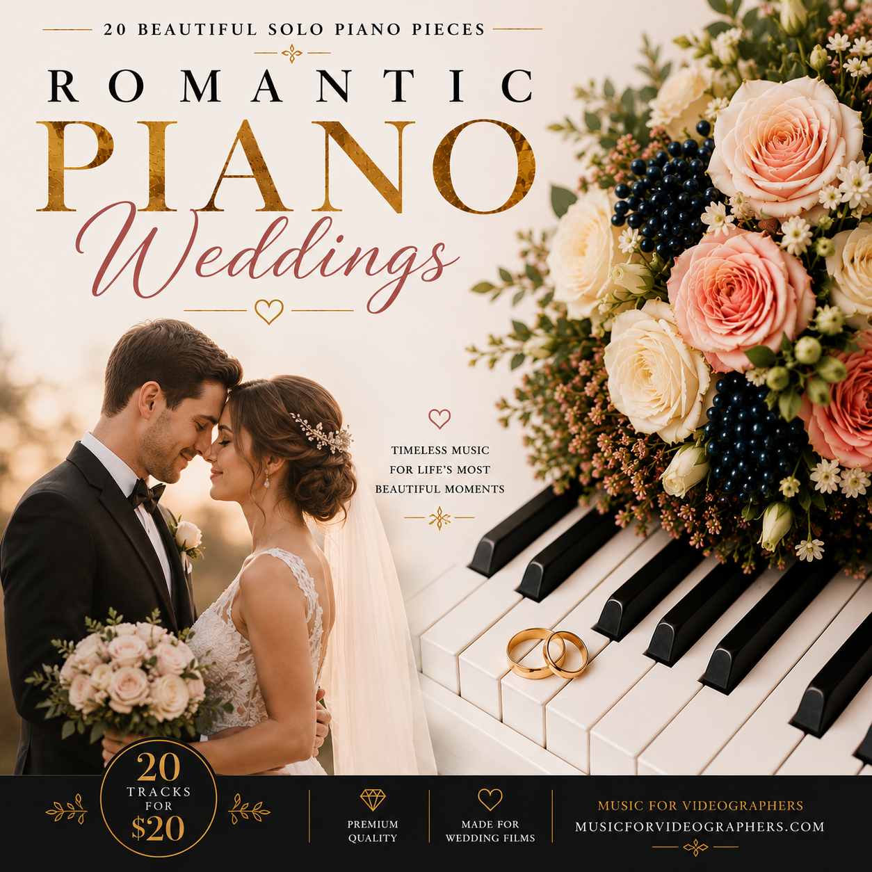 Romantic Piano Weddings | 20 Solo Piano Tracks for Wedding Films