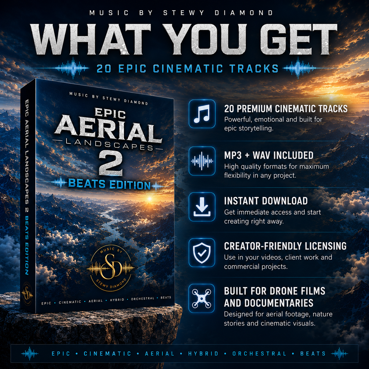 Epic Aerial Landscapes 2: Beats Edition | 20 Epic Cinematic Tracks For Drone Films, Travel Videos & Content Creators