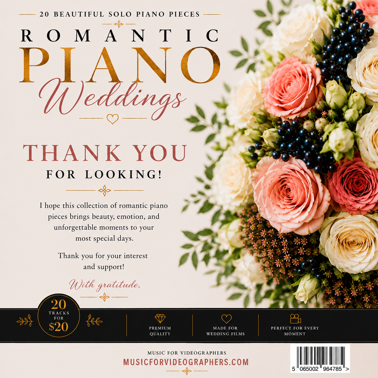Romantic Piano Weddings | 20 Solo Piano Tracks for Wedding Films